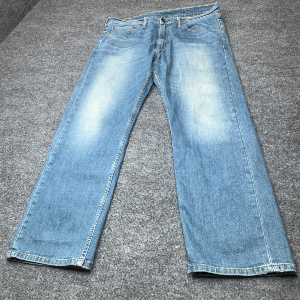 Levis 505 Jeans Mens 38x30 Blue Straight Regular Fit Medium Wash Denim Everyday